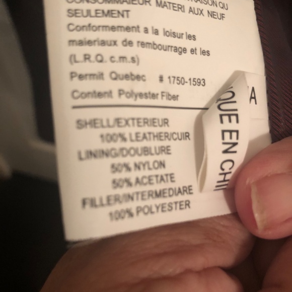 Genuine Leather Purple Coat with Removable Fur Collar - Picture 7 of 7